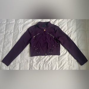 XL - Purple - Dressy Light Jacket with gold accents